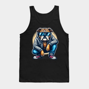 Bulldog With Sunglasses Tank Top